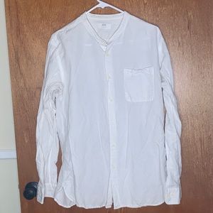 Uniqlo Linen Stand Collar L/S Button Down L